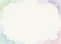 Soft pastel watercolor frame background with gentle multicolor edges and white copy space Royalty Free Stock Photo