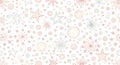 Soft Pastel Winter Holiday Seamless Pattern with Snowflakes and Stars Royalty Free Stock Photo