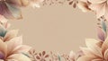 Soft peach floral border design template Royalty Free Stock Photo