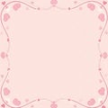 A soft pink background is bordered by decorative pink hearts and curves. Royalty Free Stock Photo