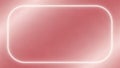 Soft Pink Background with a Glowing White Rounded Rectangle Neon Light Frame Royalty Free Stock Photo