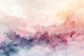 Soft pink and blue clouds in an abstract painting, A dreamy watercolor wash of soft tones