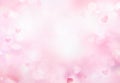 Soft pink bokeh,valentine`s background. Blurred hearts illustartion Royalty Free Stock Photo