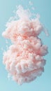 Soft pink cloud dissolving in light blue water with many small bubbles rising upwards. Royalty Free Stock Photo