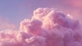 Soft pink cotton clouds at sunset glow. Royalty Free Stock Photo