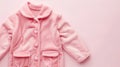 Soft Pink Fleece Children& x27;s Jacket on Pastel Background - Cozy Kidswear Fashion