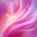 Soft pink flowing abstract curves with luminous sparkles and dreamy pastel gradient background Royalty Free Stock Photo