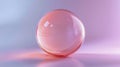 Minimalistic pink glass orb with soft pastel lighting Royalty Free Stock Photo