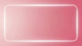 Soft pink gradient background with a glowing white rounded rectangle neon frame border Royalty Free Stock Photo