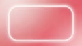 Soft pink gradient background with a glowing white rounded rectangle neon light frame for text or Keywords: pink Royalty Free Stock Photo