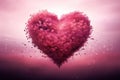 Soft Pink heart foam shape. Generate Ai Royalty Free Stock Photo