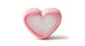 Soft Pink Heart Shaped Marshmallow on White Royalty Free Stock Photo