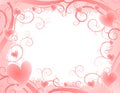 Soft Pink Hearts Swirls Background 2