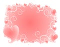 Soft Pink Hearts Swirls Background