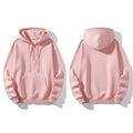 Soft pink hoodie with drawstring and front kangaroo pocket Royalty Free Stock Photo