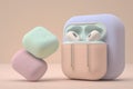 Soft Pink and Lilac Wireless Headphones for Phones and Smartphones, Pastel Soft Colors AI generated