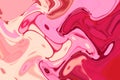 Soft pink magenta liquid paint diffusing splashing marbling digitally generated