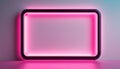 Soft pink neon rectangle frame with rounded edges on a gradient background Royalty Free Stock Photo
