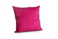 Soft pink pillow isolated on white background