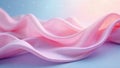 Soft pink silk drapery elegant fabric waves on a subtle gradient background. Generative AI Royalty Free Stock Photo