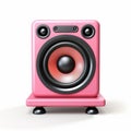 Soft pink square Bluetooth speaker for audio excellence and connectivity