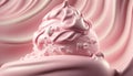Soft pink texture, smudges ice cream satin background. Generative ai