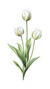 Soft Pink Ulip Bundle on White Background in Modern Style . Royalty Free Stock Photo