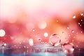 Soft pink watercolor effect with ethereal blur and whimsical bubbles in a pastel background