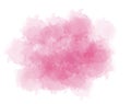 Soft pink watercolor splash. abstract textured gradient on white background