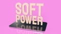 The soft power text on tablet for business concept 3d rendering Royalty Free Stock Photo