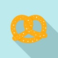 Soft pretzel icon, flat style