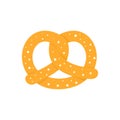 Soft pretzel icon, flat style