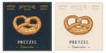 Soft Pretzel retro vintage tasty illustration for menu or poster