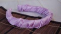 Soft purple color handmade headband made out of silk fabric