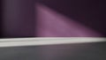 Soft purple wall with dramatic diagonal light and concrete floor Royalty Free Stock Photo