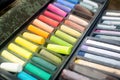 Soft rainbow colorful chalk pastel for drawing. Royalty Free Stock Photo