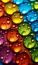 Soft raindrops falling on colored glass with bokeh blurred effect on the edges Royalty Free Stock Photo