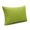 A single rectangular lime green throw pillow with a soft texture isolated on white background Royalty Free Stock Photo