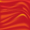 Soft red silky fabric. Silk waves. Background. Royalty Free Stock Photo