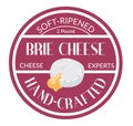 Soft ripened brie cheese hand crafted, emblem