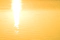 Soft ripple on water illuminated by sunrise glow abstract golden hues Royalty Free Stock Photo