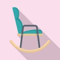 Soft rocking chair icon, flat style