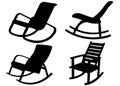 Soft rocking chairs in a set for rest Royalty Free Stock Photo