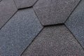 soft roof, bitumen shingles close-up