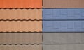 Soft roof, roof tiles, flexible shingles. Roof tiling texture Royalty Free Stock Photo