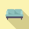 Soft room sofa icon flat vector. Travel interior