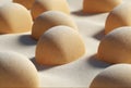 Soft Round Beige 3D Forms with Sunlight and Shadows Royalty Free Stock Photo