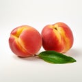 Soft And Rounded Peaches On White Background Royalty Free Stock Photo