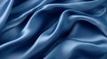 Close up of a soft Satin Texture in navy Colors. Elegant Background.