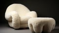 Soft Sculpture Sheepskin Lounge Chair And Ottoman In Maya